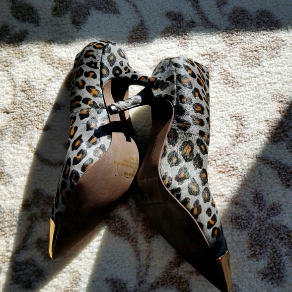 Heels Steve Madden Heels Grey Leopard Calf  sz 7.5 - Picture 3 of 7